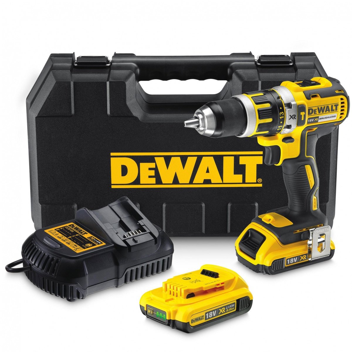 Dewalt DCD795D2-GB XR Brushless Compact Lithium-Ion Combi Drill with 2 x 2Ah Batteries