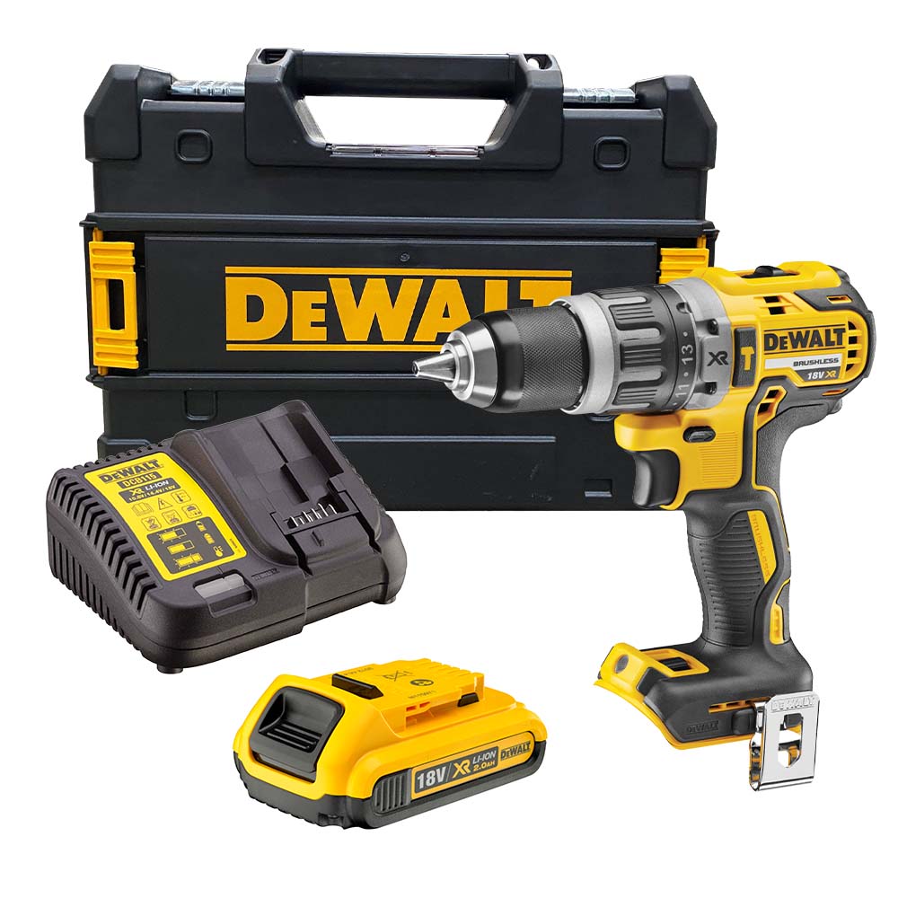 Dewalt DCD709D1T 18v XR Brushless Compact Combi Hammer Drill Tstak - 1 x 2.0ah