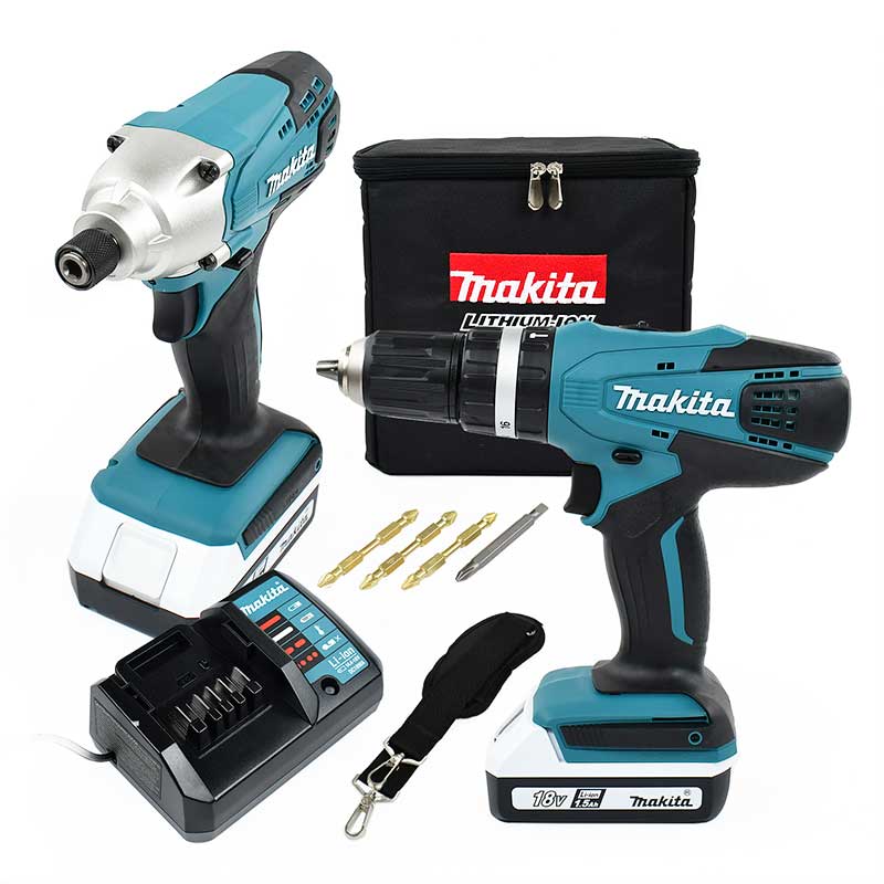 Makita 18V Cordless Twin Set - Combi Drill and Impact Driver -G series Range
