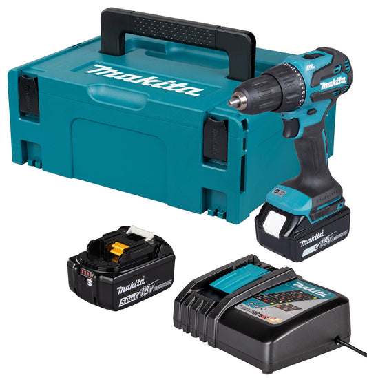 Makita DHP490STJ 18V 2 x 5.0Ah Li-Ion LXT Brushless Cordless Combi Drill