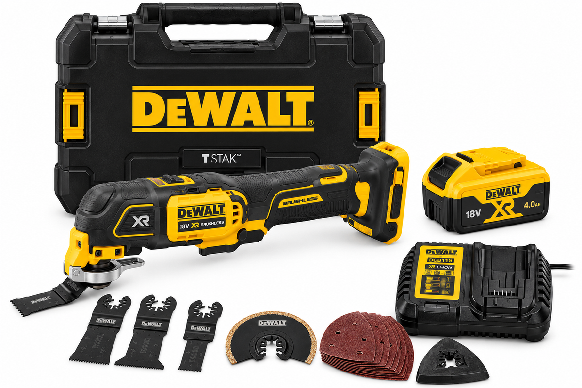 DeWalt DCS355M1 18v XR Brushless Oscillating Multi-Tool 1x 4.0Ah Battery